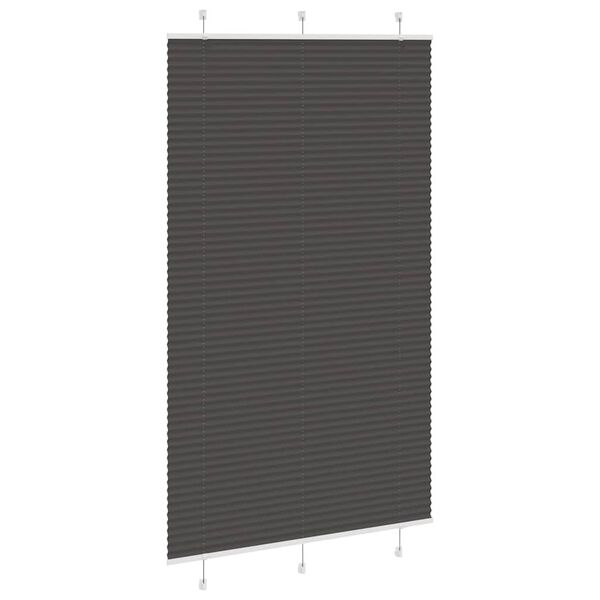 vidaXL Tenda Plissettata Nera 115x200 cm Larghezza Tessuto 114,4 cm