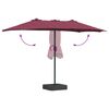 vidaXL Ombrello da giardino Rosso Bordeaux 385 x 209 x 244 cm