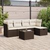 vidaXL Set Divano da Giardino 6 pz con Cuscini Marrone in Polyrattan