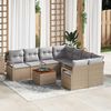 vidaXL Set Divano da Giardino 9 pcs Beige e Grigio Chiaro polyrattan