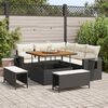 vidaXL Set Divano da Giardino 9 pcs Nero e Crema polyrattan