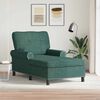 vidaXL Chaise Lounge con cuscino Verde Scuro 91 x 157 x 91 cm Tessuto