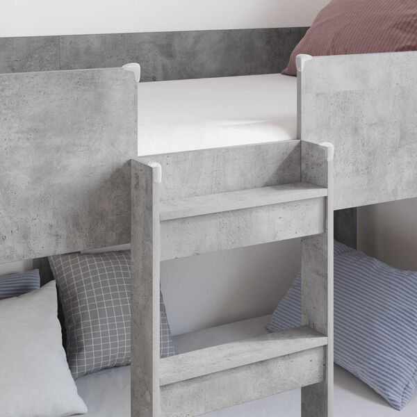 vidaXL Letto a Castello per Bambini Grigio cemento 100 x 190 cm