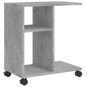 vidaXL Tavolino con Ruote Grigio Cemento 50x30x55 cm Legno Multistrato