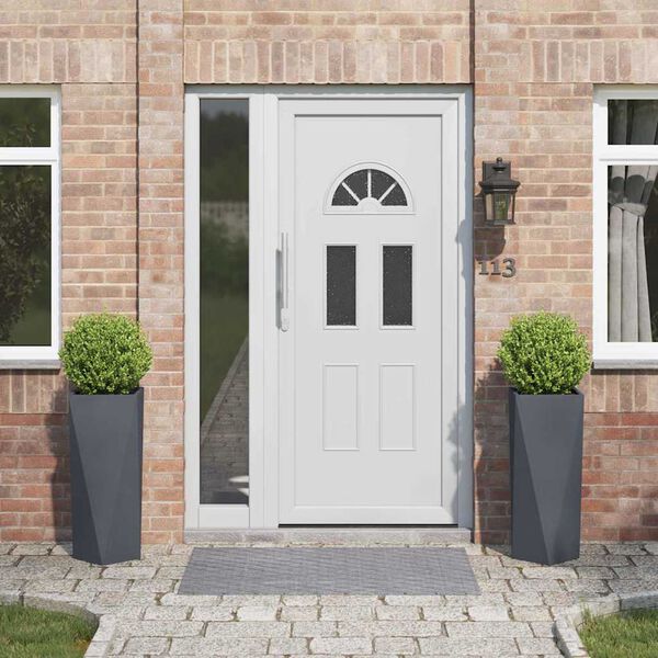 vidaXL Fioriera 2 pcs Antracite 30 x 30 x 75 cm Acciaio