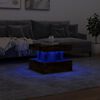 vidaXL Tavolino da Soggiorno con Luci LED Rovere Sonoma 50x50x40 cm