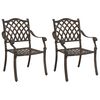 vidaXL Sedia da Giardino 2 pz Bronzo Alluminio