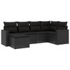 vidaXL Set Divano da Giardino 6 pz con Cuscini Nero in Polyrattan