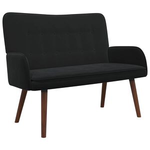 vidaXL Divano a 2 Posti Nero 115 x 61 x 87 cm Velluto