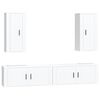 vidaXL Set di Mobili Porta TV 4 pz Bianco in Legno Multistrato