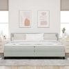 vidaXL Letto a molle con materasso Grigio chiaro 200 x 200 cm Velluto