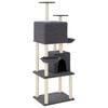vidaXL Albero per Gatti con Tiragraffi in Sisal Grigio Scuro 180 cm