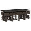 vidaXL Set da Pranzo da Giardino 13pz con Cuscini Marrone Polyrattan