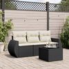 vidaXL Set Divani da Giardino 4 pz con Cuscini Nero in Polyrattan