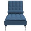vidaXL Chaise Longue Massaggi Cuscino a Rullo Blu in Tessuto
