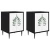 vidaXL Armadio da Notte HANAU 2 pz Rovere Nero 36 x 33 x 51 cm