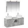 vidaXL Set di Armadi da Bagno 4 pcs Grigio Cemento