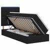 vidaXL Letto con contenitore LED e materasso Nero 90 x 200 cm Tessuto