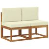 vidaXL 2 Pezzo Divano centrale per esterno Legno di Acacia Massello