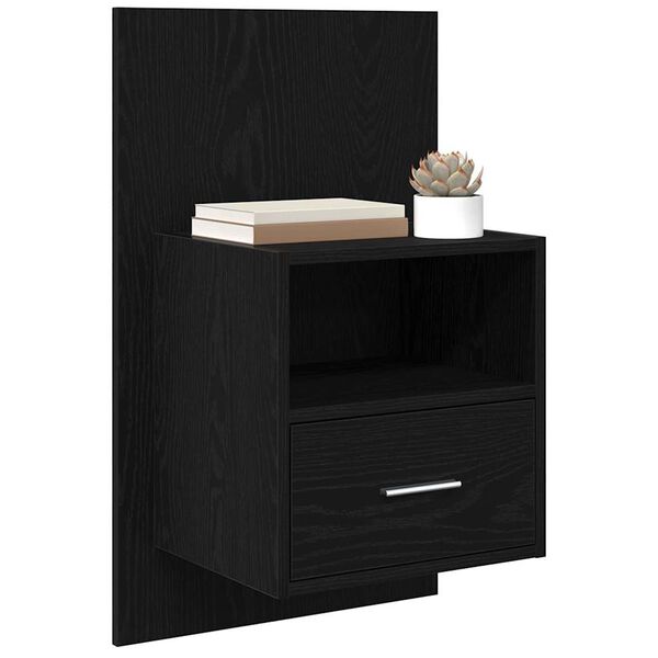 vidaXL Armadio da Notte 2 pcs Rovere Nero 50 x 32.5 x 80cm