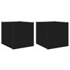 vidaXL Mobili TV a Parete con Luci LED 2pz Neri 30,5x35x30 cm