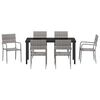 vidaXL Set da Pranzo per Giardino con cuscino 7 pcs Grigio polyrattan
