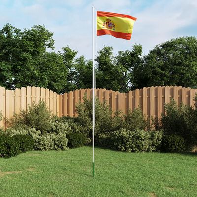 vidaXL Bandiera della Spagna con Pennone in Alluminio 6,2 m