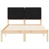 vidaXL Letto con Testiera Rivestita Nero 120 x 200 cm Pino massello