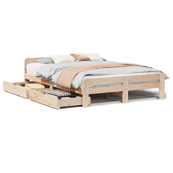 vidaXL Letto senza Materasso 150x200 cm in Legno Massello di Pino