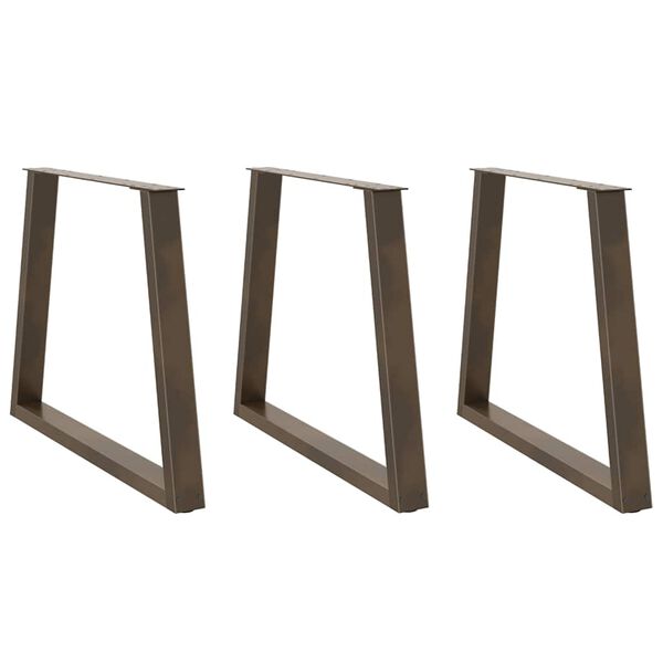 vidaXL Gambe per tavolo da pranzo a forma di V 3 pz in acciaio naturale 80x(72-73,3) cm