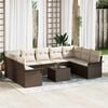 vidaXL Set Divano da Giardino 10 pcs Grigio polyrattan