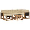 vidaXL Set di divani da esterno con cuscino 7 pcs Naturale e Beige