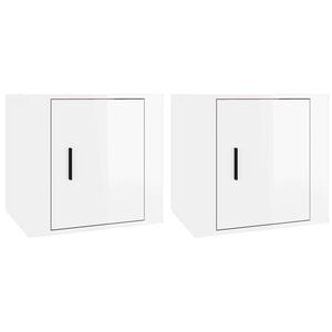 vidaXL Comodini 2 pz in Bianco Lucido 50x39x47 cm