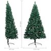 vidaXL Albero di Natale a Met&agrave; Preilluminato con Palline Verde 240 cm