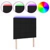 vidaXL Testiera a LED Nera 100x5x118/128 cm in Tessuto
