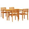 vidaXL Set da Pranzo per Giardino 5 pz Marrone