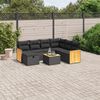 vidaXL Set Divani da Giardino con Cuscini 8 pz Nero in Polyrattan