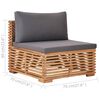 vidaXL Set Divani da Giardino 4 pz Cuscini Grigio Scuro Legno di Teak