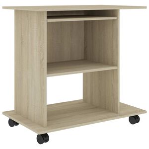 vidaXL Scrivania Computer Rovere Sonoma 80x50x75 cm Legno Multistrato