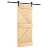 vidaXL Porta scorrevole Naturale e Nero 85 x 210 cm