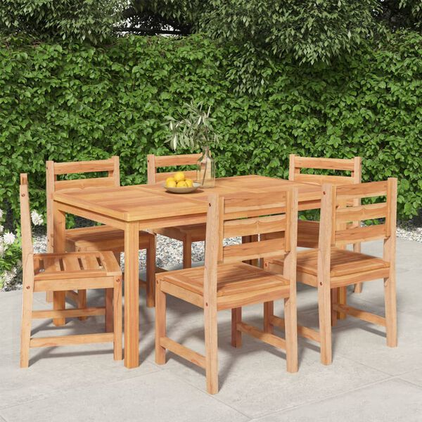vidaXL Set da Pranzo da Giardino 7 pz in Legno Massello di Teak