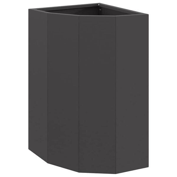 vidaXL Vaso d'angolo Nero 30 x 30 x 50 cm Acciaio