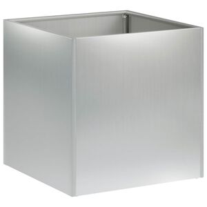 vidaXL Vaso da giardino Argento 20 x 20 x 20 cm Acciaio zincato
