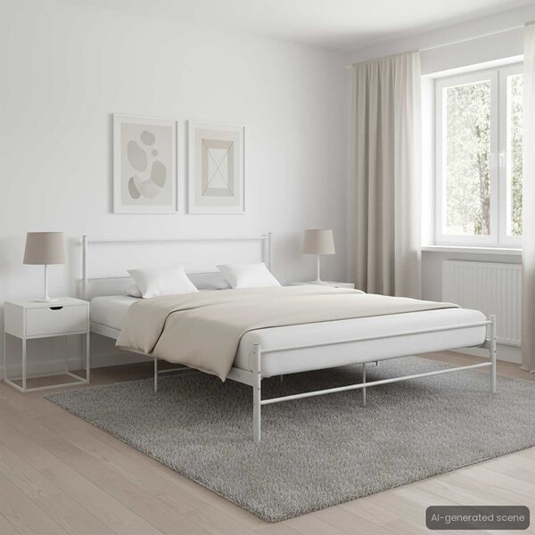 vidaXL Giroletto Bianco in Metallo 140x200 cm
