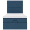 vidaXL Struttura Letto Pouf con Materasso Blu 80x200 cm in Tessuto