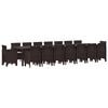 vidaXL Set da pranzo da giardino con cuscini 17 pz Marrone PP