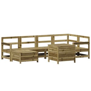 vidaXL Set Divani da Giardino 7 pz in Legno Impregnato di Pino