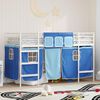 vidaXL Struttura del Letto Loft per Bambini con Tendine Bianco e Blu