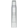 vidaXL Cesti Gabbioni ad Arco 7 pz 400x30x120/140 cm Ferro Zincato