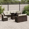 vidaXL Set Divani da Giardino 9pz con Cuscini Marrone in Polyrattan